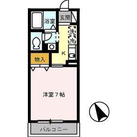 サンフォート(1K/2階)の間取り写真