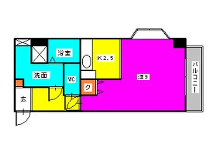 リフレイン愛宕(ワンルーム/5階)の間取り写真
