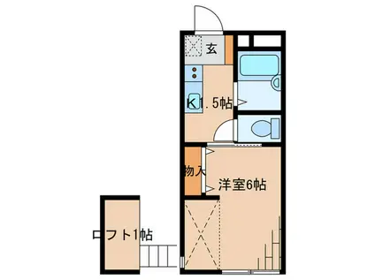 プレジール中町(1K/1階)の間取り写真