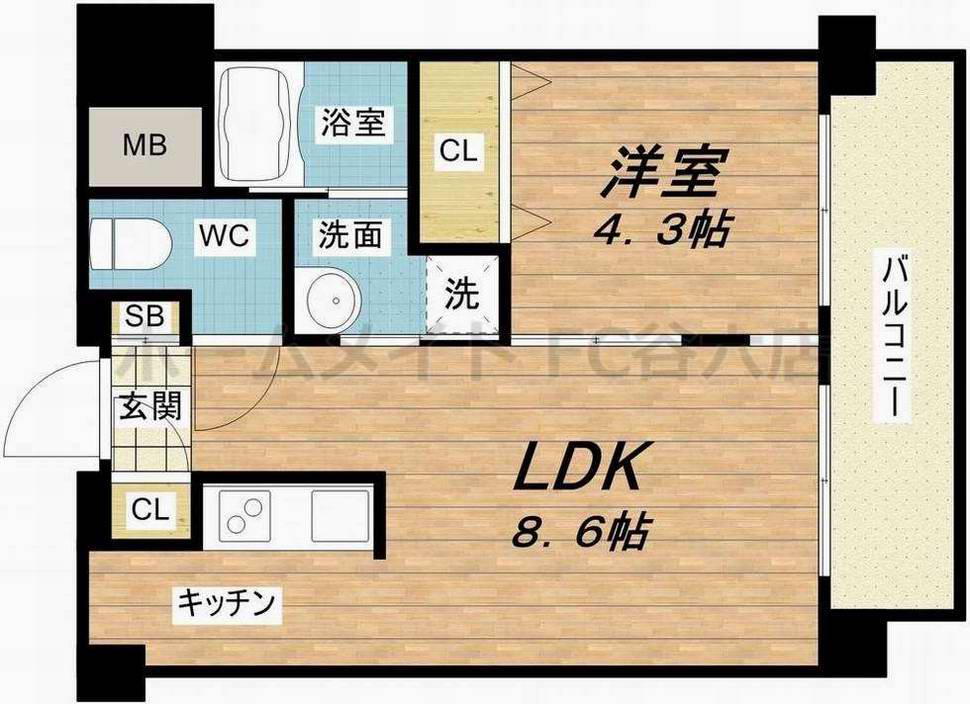アニマーレ長堀(1LDK/5階)の間取り写真