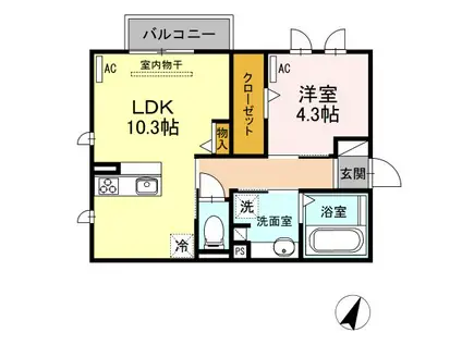 アークスクエア(1LDK/2階)の間取り写真