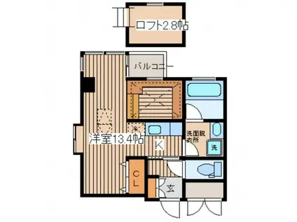 ルネスフォレスト(ワンルーム/5階)の間取り写真