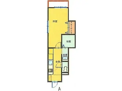 インパクトパレス(1K/1階)の間取り写真