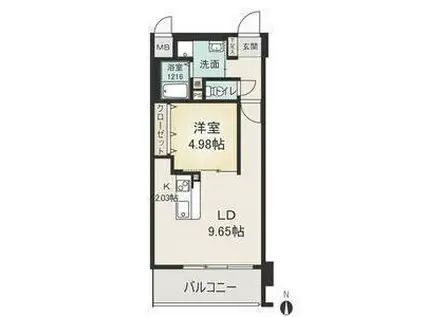 セントピア岡安(1LDK/7階)の間取り写真