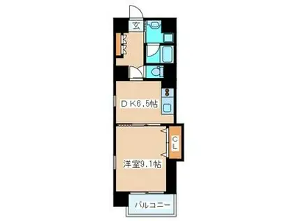 ヴィアーレ勾当台I(1DK/2階)の間取り写真