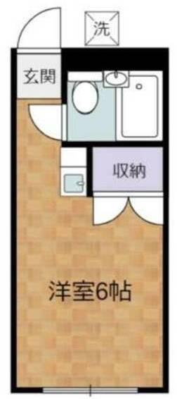 美しの森ハウスA棟(ワンルーム/1階)の間取り写真