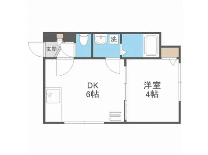 ヴィラ二十四軒(1DK/2階)の間取り写真