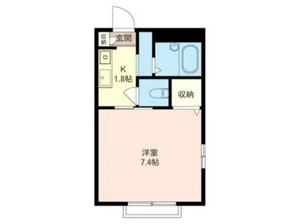 ウエスト HOUSE(1K/1階)の間取り写真