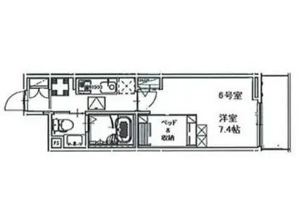 アクシーズ南浦和(1K/2階)の間取り写真