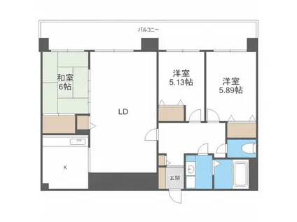 ソレイユ発寒(3LDK/2階)の間取り写真