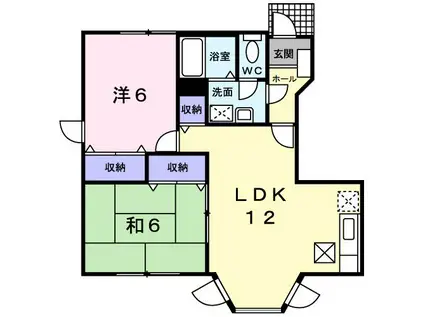 ガーデンヒルズ三咲V(2LDK/1階)の間取り写真