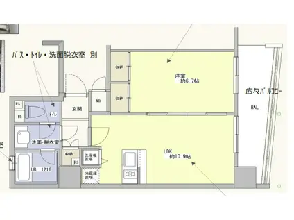 N BRIO武蔵小山(1LDK/5階)の間取り写真
