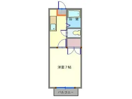 古城三丁目ハイツ(1K/1階)の間取り写真