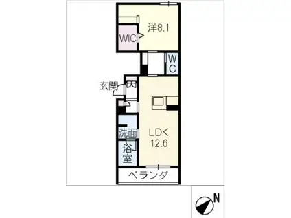 シャーメゾン松阪中央(1LDK/2階)の間取り写真