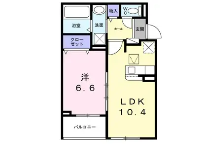 サンロイヤルI(1LDK/1階)の間取り写真