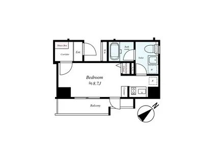 SYNEX SHINAGAWA-EBARA(ワンルーム/8階)の間取り写真