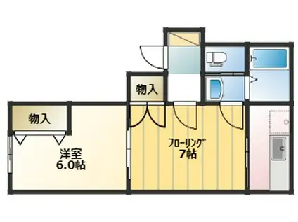 サンハイツルアラル2号館(2K/2階)の間取り写真