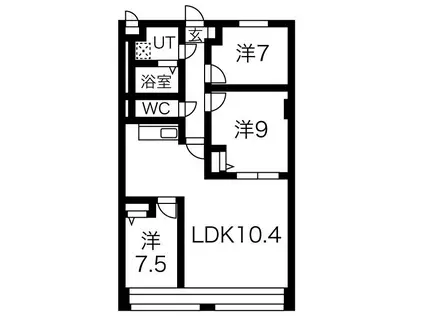 ライズ北5条(3LDK/2階)の間取り写真
