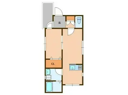 東急大井町線 緑が丘駅(東京) 徒歩1分 3階建 築5年(1LDK/3階)の間取り写真