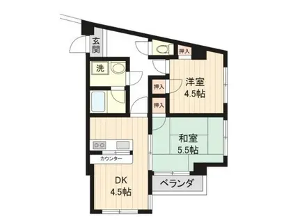 ブライトヒルズ調布(2DK/3階)の間取り写真