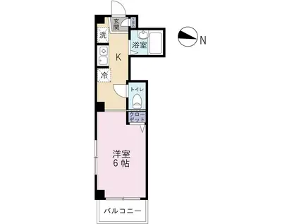 ブローブラン国分寺(1K/2階)の間取り写真