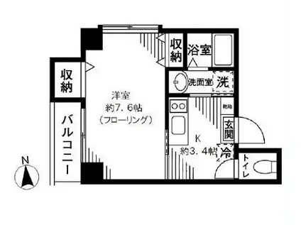 プレミール中野(1K/3階)の間取り写真