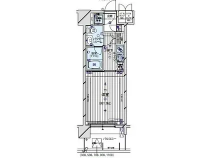 メインステージパーク大山(1K/5階)の間取り写真
