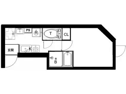 ロアジ中野高円寺(1K/2階)の間取り写真