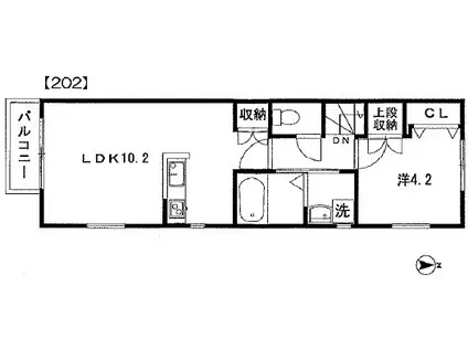 アリヴィオ柳橋(1LDK/2階)の間取り写真