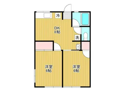 アトゥン グランデ(2DK/2階)の間取り写真