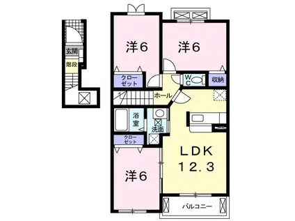アン・プラージュI(3LDK/2階)の間取り写真