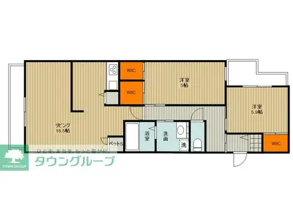 中町2丁目メゾン(2LDK/3階)の間取り写真