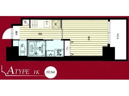 ORIENT BLD NO123(1K/4階)の間取り写真