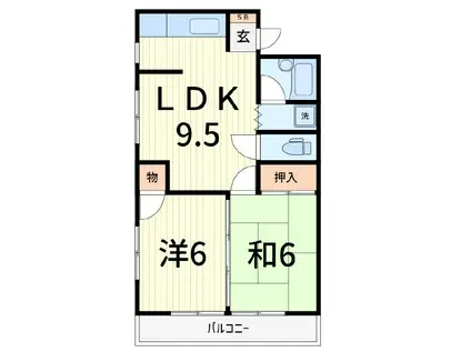 ル・レジダンス(2LDK/2階)の間取り写真