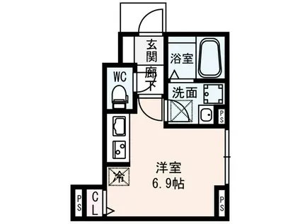 メゾン田中ー海老江(ワンルーム/1階)の間取り写真