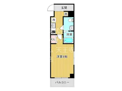 CO.LABO天王寺(1K/4階)の間取り写真