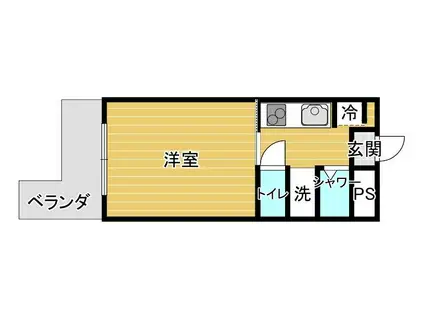 ホワイトパレス山口II番館(1K/9階)の間取り写真