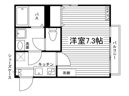 CASA GRANDE大和町(1K/1階)の間取り写真