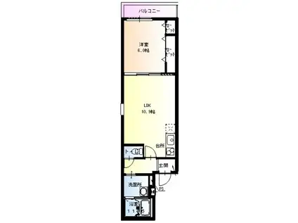 フジパレス諏訪ノ森VII(1LDK/2階)の間取り写真