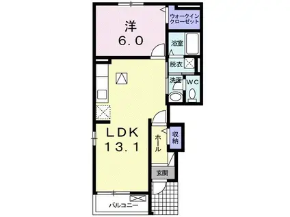 レイ・セレッソ(1LDK/1階)の間取り写真