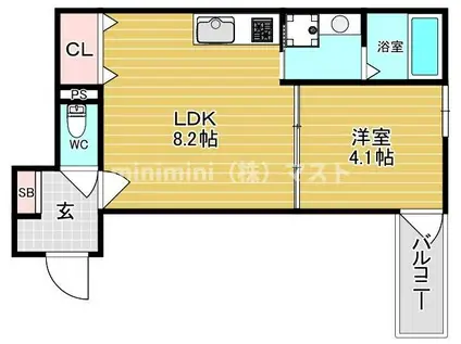 センチュリー昭和町(1LDK/1階)の間取り写真