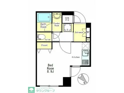 エクセルシオール馬事公苑(ワンルーム/1階)の間取り写真