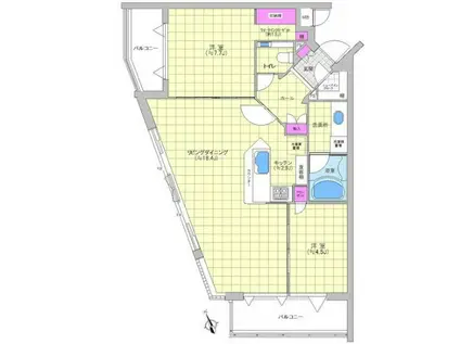 ディーバウイングときわ台(2LDK/3階)の間取り写真