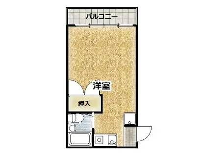 江の宮ハイツ(ワンルーム/1階)の間取り写真