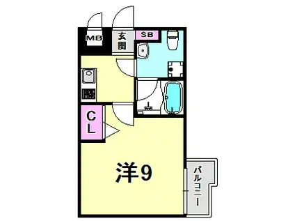 SOLCEREJEIRA西宮(1K/3階)の間取り写真