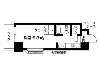 ピーコックハウス(1K/3階)の間取り写真
