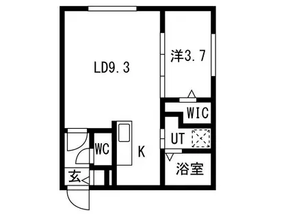 ヴィクトワール麻生(1LDK/1階)の間取り写真
