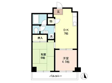 センチュリーハウス(2DK/2階)の間取り写真