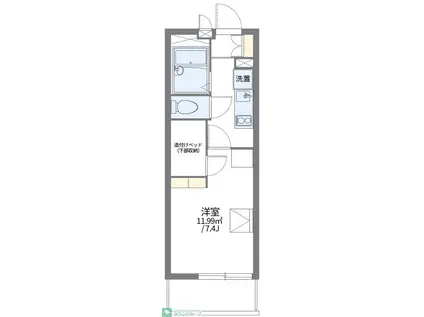 レオパレスMAMI(1K/2階)の間取り写真