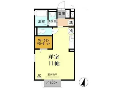 FELIZ 三島市(ワンルーム/2階)の間取り写真